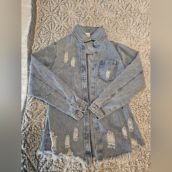 Dressed in LALA Jackets & Coats Lala Factory Jean Button Up Poshmark